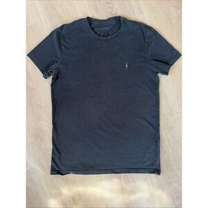 AllSaints Men's Crew Neck T-Shirt Black Size M Slim Fit Short Sleeve 100 Cotton